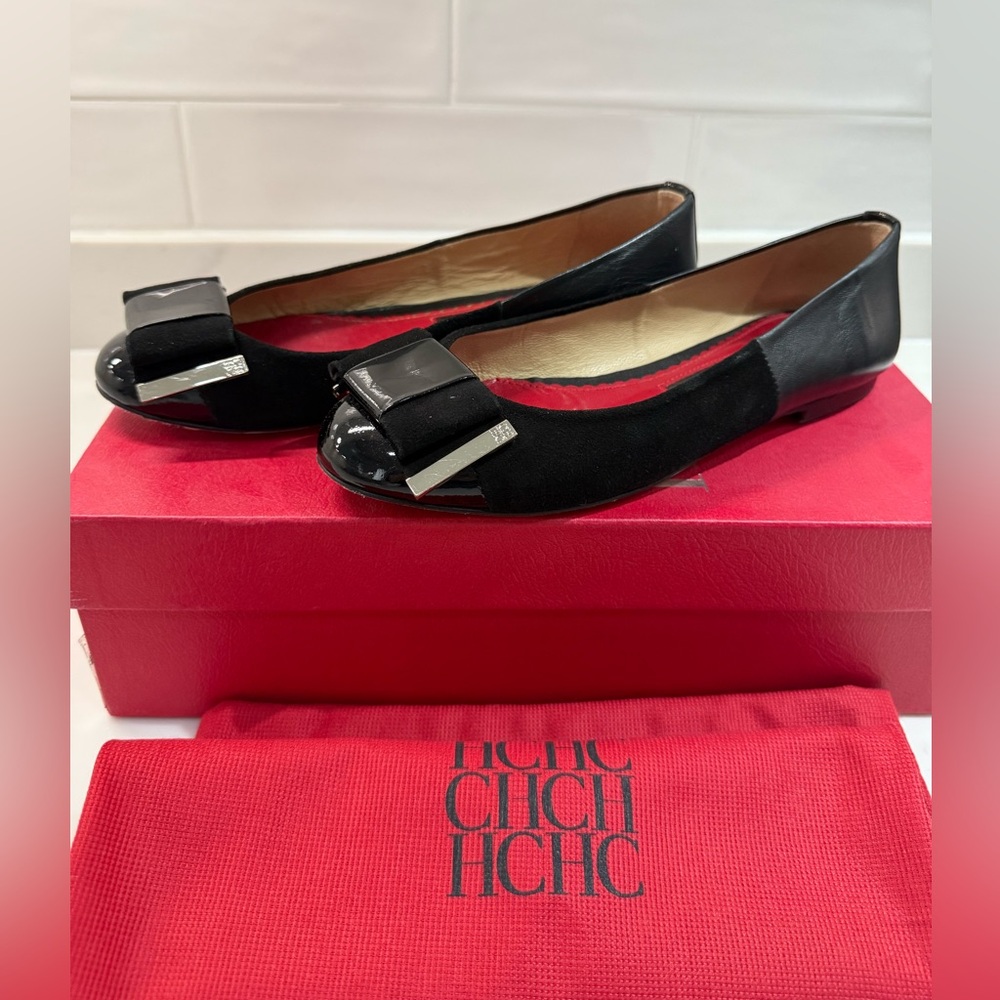 Carolina Herrera Black Flats Elegant Loafers
